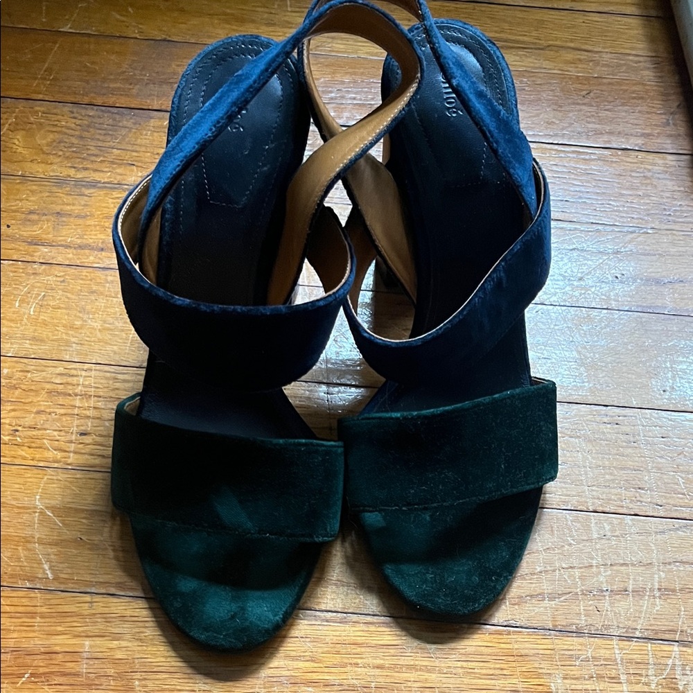 Chloe Elegant Green Velvet Women's Sandals